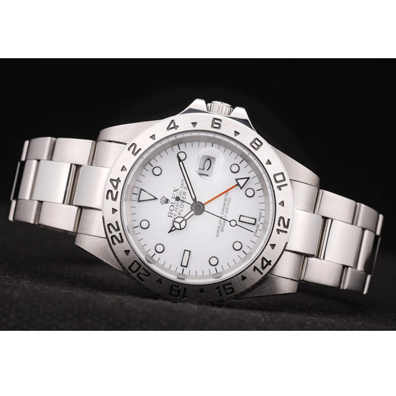Rolex aaa copy Dial Rolex Explorer Steel Bezel White Stainless 0719